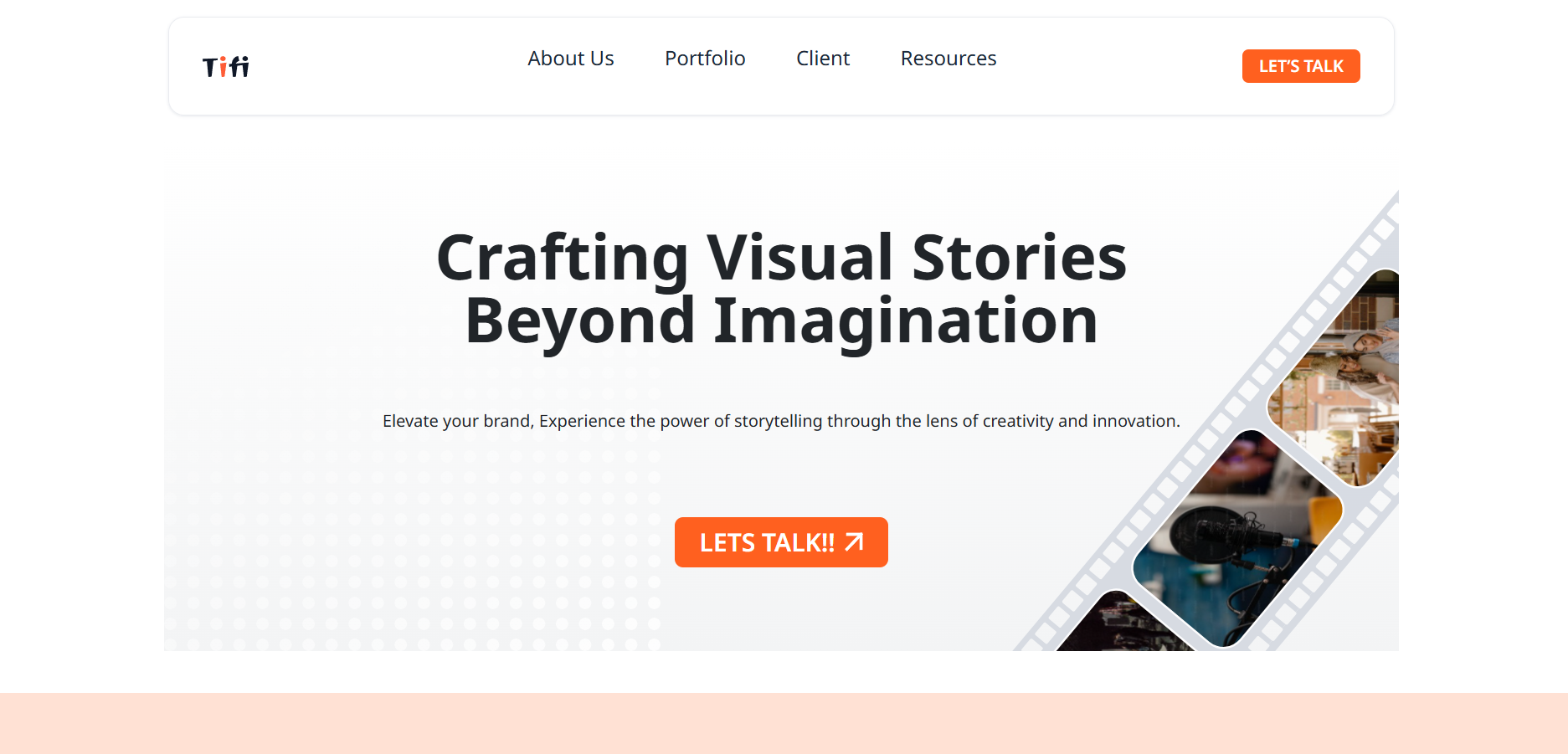 TiFi creative agency portfolio and services layout